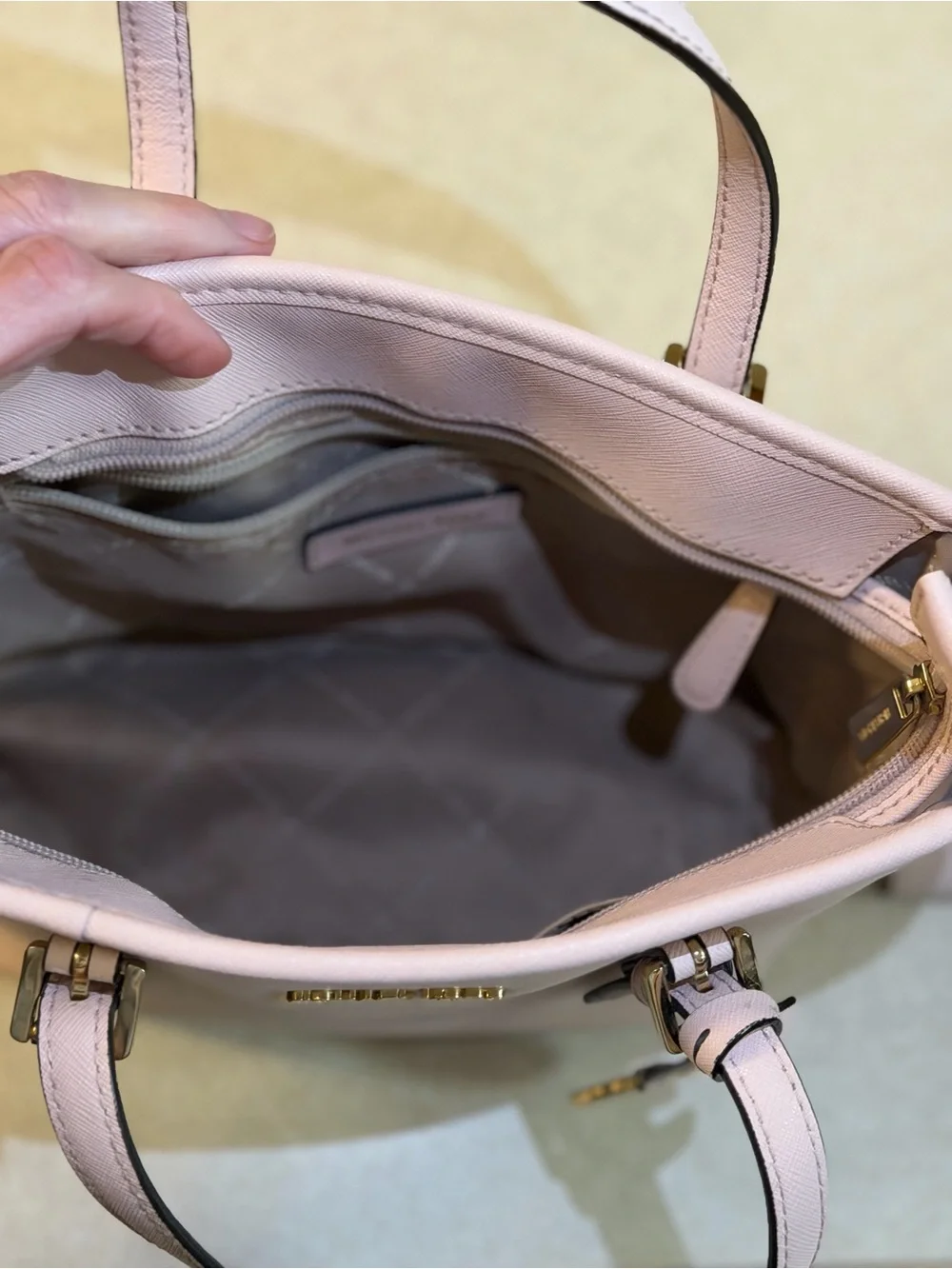 Michael Kors Pink Saffiano Crossbody Tote with Matching Wallet